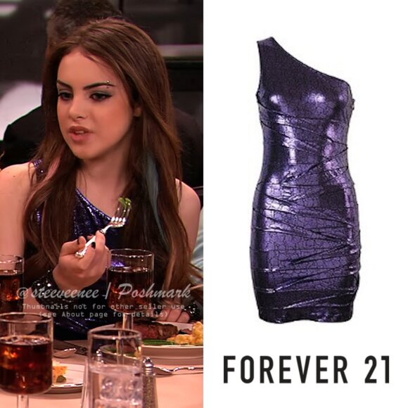 Forever 21 Embossed Croc One-Shoulder Dress ASO Tori Vega / Jade West - Picture 3 of 11